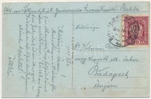 1917 Bielsko-Biala, Bielitz; K. k. Staatsgewerbeschule / trade school (wet damage)