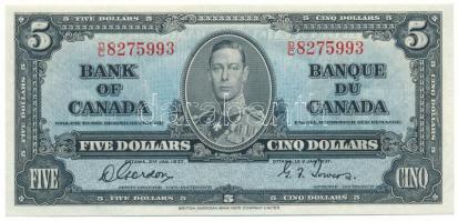 Kanada 1937. 5$ "D/C 8275993" T:UNC Canada 1937. 5 Dollars "D/C 8275993" C:UNC Krause P#60b