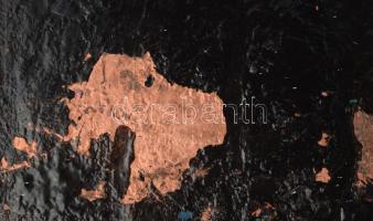 Wagner János (1936-2022): Sziklarajz. Akril, zománc, üvegapplikáció, vászon, jelezve jobbra lent: Wa...