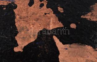 Wagner János (1936-2022): Sziklarajz. Akril, zománc, üvegapplikáció, vászon, jelezve jobbra lent: Wa...