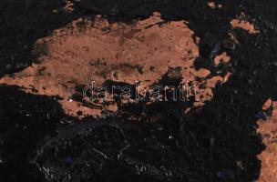 Wagner János (1936-2022): Sziklarajz. Akril, zománc, üvegapplikáció, vászon, jelezve jobbra lent: Wa...