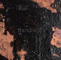 Wagner János (1936-2022): Sziklarajz. Akril, zománc, üvegapplikáció, vászon, jelezve jobbra lent: Wa...