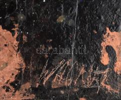 Wagner János (1936-2022): Sziklarajz. Akril, zománc, üvegapplikáció, vászon, jelezve jobbra lent: Wa...