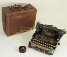 1914-1924 Perkeo táskaírógép, tokjában, magyar nyelvű billentyűzettel, táskájában, összességében jó ...