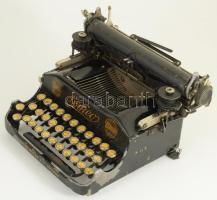 1914-1924 Perkeo táskaírógép, tokjában, magyar nyelvű billentyűzettel, táskájában, összességében jó ...