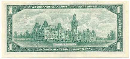 Kanada 1967. 1$ "1867 1967 Kanada 100 éves évfordulója" sorszám nélkül T:UNC
Canada 1967....