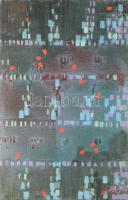 Wagner János (1936-2022): Színrács (cím nélkül). Akril, vászon, jelezve jobbra lent: Wagner. Hátoldalán autográf felirattal: Wagner János. 72,5×47 cm.