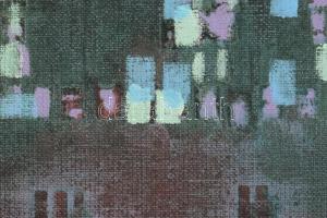 Wagner János (1936-2022): Színrács (cím nélkül). Akril, vászon, jelezve jobbra lent: Wagner. Hátolda...