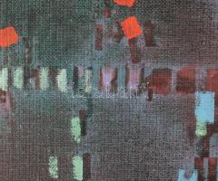 Wagner János (1936-2022): Színrács (cím nélkül). Akril, vászon, jelezve jobbra lent: Wagner. Hátolda...