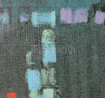 Wagner János (1936-2022): Színrács (cím nélkül). Akril, vászon, jelezve jobbra lent: Wagner. Hátolda...