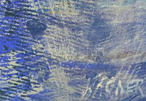 Wagner János (1936-2022): Elmozdulások. Akril, vászon, jelezve jobbra lent: Wagner. Hátoldalán autog...