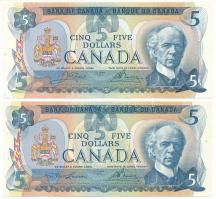 Kanada 1979. 5$ (2xklf) T:F-UNC Canada 1979. 5 Dollars (2xdiff) C:F-UNC Krause P#92a, P#92b