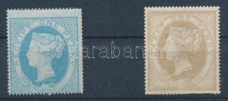 Nagy-Britannia 1881 Postabélyegként is használt okmánybélyegek Mi 3 + 4 (Mi EUR 170.-)