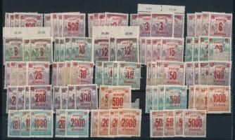 1921/1925 Kisegítő portó sor több példányokban, javarészt 2 vagy 4 példányban 3-as lyukasztással