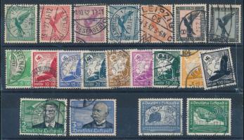 Deutsches Reich 1926-1938 3 klf légiposta sor, az egyik záróérték nélkül, a többi teljes, stecklapon