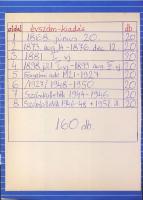 1868-tól 160 db magyar okmánybélyeg cserefüzetben, kiadások szerint feldolgozva