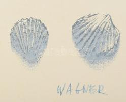Wagner János (1936-2022): Kagylók Vietnámból, 1970. Szitanyomat, papír, jelezve jobbra lent: Wagner....