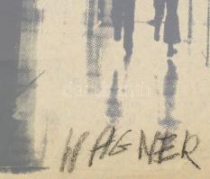 Wagner János (1936-2022): Lakótelep, 1974. Szitanyomat, papír, jelezve jobbra lent: Wagner. Reproduk...