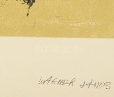 Wagner János (1936-2022): A festő naplója, 1970 körül. Litográfia, papír, jelezve jobbra lent: Wagne...