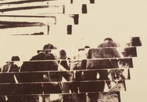 Wagner János (1936-2022): A lépcső, 1980 körül. Szitanyomat, papír, jelzett a hátoldalán. Párdarabja...