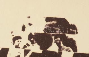 Wagner János (1936-2022): A lépcső, 1980 körül. Szitanyomat, papír, jelzett a hátoldalán. Párdarabja...