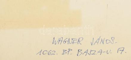 Wagner János (1936-2022): A lépcső, 1980 körül. Szitanyomat, papír, jelzett a hátoldalán. Párdarabja...