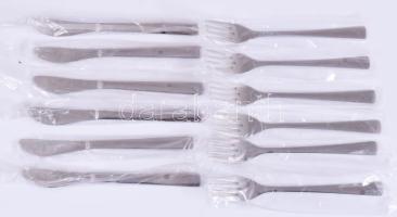 Malév kés és villa szett, 6+6 darab, jó állapotban.