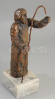 Szabolcs Péter (1942-): Pásztor. Bronz, talapzaton, jelzett, m: 36 cm