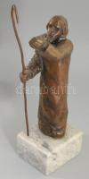 Szabolcs Péter (1942-): Pásztor. Bronz, talapzaton, jelzett, m: 36 cm