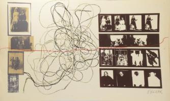 Wagner János (1936-2022): Életrajz, 1974 körül. Szitanyomat, papír, jelezve jobbra lent: Wagner. Hátoldalán autográf felirattal. Párdarabja reprodukálva: Wehner Tibor: Wagner János. Bp., 2020, Virtual Market Kft, 18. oldal. 59×96,5 cm.