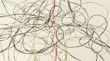 Wagner János (1936-2022): Életrajz, 1974 körül. Szitanyomat, papír, jelezve jobbra lent: Wagner. Hát...