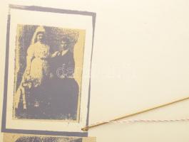 Wagner János (1936-2022): A történet folytatása. Szitanyomat, kollázs, papír, jelezve jobbra lent: W...