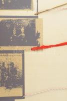 Wagner János (1936-2022): A történet folytatása. Szitanyomat, kollázs, papír, jelezve jobbra lent: W...