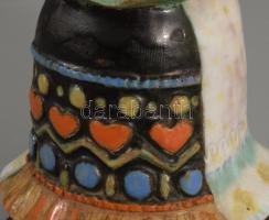 Bogdán M. jelzéssel: Lány kukoricával. cca 1930, mázas kerámia, jelzett, sérüléssel, m: 17,5 cm