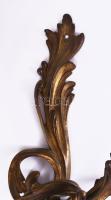 Szecessziós aranyozott bronz falikar, h: 55 cm