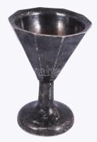 Hacker ezüstözött duplafalú kehely, jelzett, kopással, m: 12,5 cm