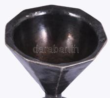 Hacker ezüstözött duplafalú kehely, jelzett, kopással, m: 12,5 cm