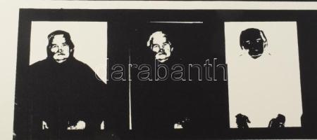 Wagner János (1936-2022): Életrajz II (cím nélkül). Szitanyomat, papír, jelezve jobbra lent: Wagner....