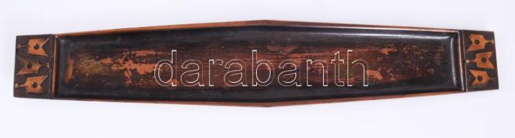 cca 1970 Iparművészeti Vállalat hosszúkás tálca. Jelzés nélkül, 40x7,5 cm