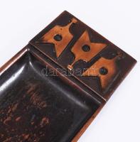 cca 1970 Iparművészeti Vállalat hosszúkás tálca. Jelzés nélkül, 40x7,5 cm