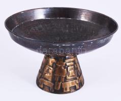 Szilágyi Ildikó: Iparművész kínáló. Jelzés nélkül, d: 18 cm, m: 11 cm