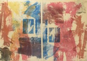 Wagner János (1936-2022): Reggel, 1970. Litográfia, papír, jelezve jobbra lent: Wagner János, balra lent: Reggel (litográfia). Reprodukálva: Wehner Tibor: Wagner János. Bp., 2020, Virtual Market Kft, 24-25. oldal. 70×100 cm. Rendkívül ritka, feltehetően egyedi darab!