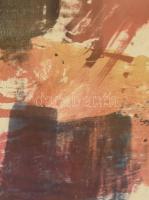 Wagner János (1936-2022): Reggel, 1970. Litográfia, papír, jelezve jobbra lent: Wagner János, balra ...