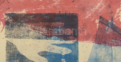 Wagner János (1936-2022): Reggel, 1970. Litográfia, papír, jelezve jobbra lent: Wagner János, balra ...