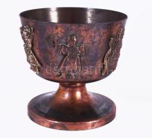 Iparművész réz kehely és váza, m: 23,5 cm