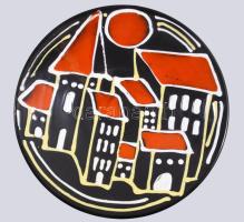 Reguly Antal: Városmintás dísztál. Kis kopással, d: 27 cm