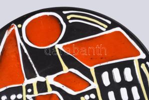 Reguly Antal: Városmintás dísztál. Kis kopással, d: 27 cm