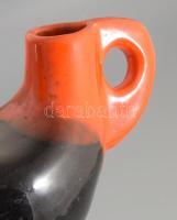 Stilizált kakas kétszájú váza. Sorszámozott, 19x14 cm