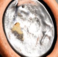 Stilizált kakas kétszájú váza. Sorszámozott, 19x14 cm