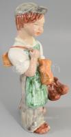 H. Ráhmer Mária (1911-1998): Cipészfiú, festett mázas kerámia, jelzett, hibátlan, m: 24 cm